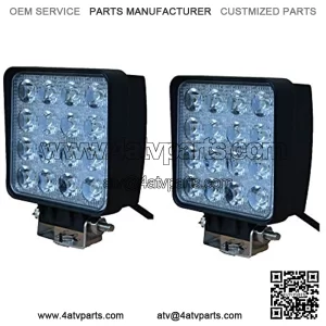 2 PCS 4 Inch 48W Led Work Light Square Spot Flood Led Driving Lights Fog Lights Offroad Lights Suv Atv 4x4 Truck Boat Lighting
