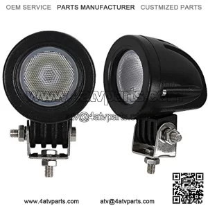 2Pcs 10W 2 Inch Round Flood Mini LED Driving Work Light for Motorcycle Dirt Bike Off-Road Vehicles Pickup Truck UTV ATV