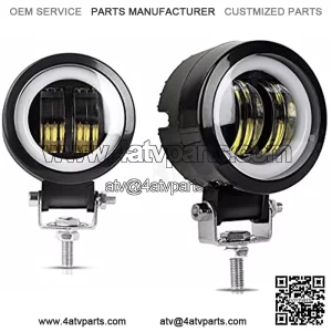2PCS 3 Inch 40W Fog Light White 6000K 10-80V DC 8000LM Waterproof Round LED Angel Eye Light Strip Off-Road Vehicle Marine Work Light Motorcycle Light Jeep ATV UTV SUV Boat Marine 4X4