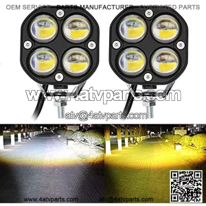 LED Pod Lights Driving Fog Lights Amber/Yellow White Dual Color 2Pcs 40W 3Inch LED Driving OffRoad Lights Work Auxiliary Lights Ditch Lights Fit for Motorcycle Truck Car SUV ATV Boat pickups Tractor