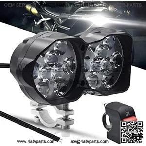 Motorcycle Driving Lights 3000LM Super Bright 18SMD Chips Sport Lights Waterproof for Cars ATV Bike Yamaha UTV Truck Boat DC9-85V,Xenon White.(1-Pack).