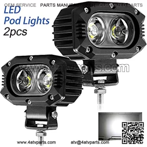 LED Flood Lights Pods 2pcs 4inch 48W Flood Beam Fog Lights for Motorcycle ATV LED Work Light for Truck SUV UTV Boat Tractor Forklift 3 Years After-sale, 914Z-Flood-2pcs