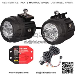 HOUSE TUNING LED Spot Light Kit - 2 Pack, 3 inch Round LED Accessory Lights with Wiring Harness ,LED Fog Light for Utv ATV Motorcycle Trucks Off Road (80W Spot - 3" Round)