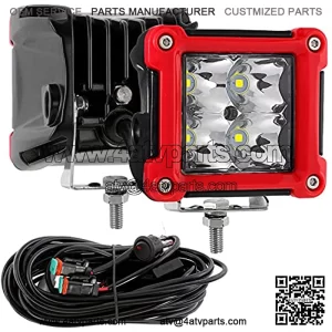 LED Pod Lights with DT Wiring Harness Kit, 3 Inch 20W Plug and Play Cube Driving Light Bar Square Offroad Spot Light Ditch Lights for Truck Jeep Motorcycle ATV UTV