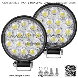 4.5" Led Round Light Bar 140w 14000LM Flood Light Off Road Fog Driving Spot Light Bar for Jeep,SUV,Truck,ATV,Boat,2PCS