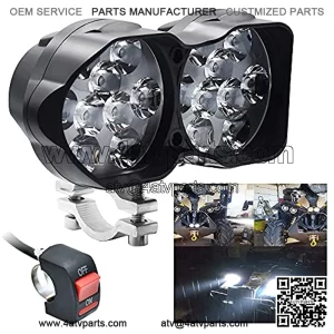 Motorcycle Driving Lights DC9-85V 3000LM Super Bright 18SMD Chips Sport Lights Waterproof for Cars ATV Bike Yamaha UTV Truck Boat,1-Pack (20W-18LEDs)