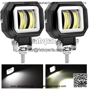 2Pcs 40W Fog lights Offroad Square LED Angel Eye Work Light Bars for Motorcycle Trucks 4x4s SUV Mining Boat