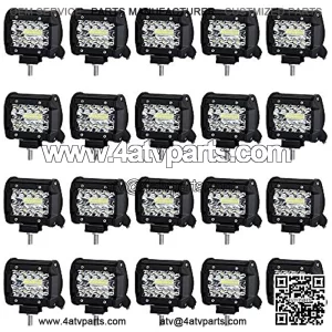 LED Pods, Turboo 4 Inch 60W LED Light Bar, 12000LM Spot Flood Combo Off Road Light Triple Row LED Work Light Driving Fog Lamps for Pickup Truck Jeep ATV UTV SUV Boat Light