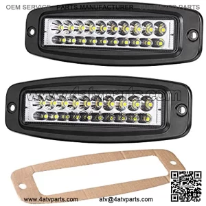 Flush Mount LED Lights, OFFROADTOWN 2Pcs 7" 48W Flush Driving Lights Spot LED Work Light Bar Off Road Waterproof Fog Lights for Truck UTV ATV Boat 4x4 Boat Grill Mount