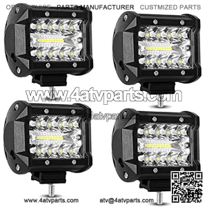 4 LED Pods,LED 4 Inch Light 60W LED Pods 4 Pack ATV Light Bar LED Work Lights Spot Flood Combo Offroad Driving Lights Fog Lamp for Jeep ATV Truck Boat,4PCS (FedEx,UPS)