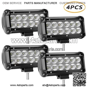 7 Inch LED Light Bar 4 X 36w 3600 Lumens, YEEGO Cree LED Flood Lights for Off-Road Rv ATV SUV Boat Truck SUV ATV Tractor Pickup Lighting (4Pack-36W Flood Light)