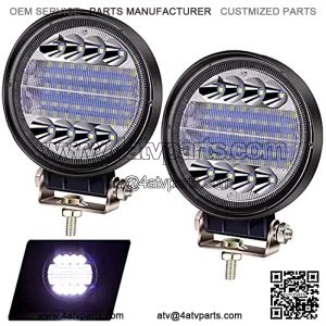 Ourbest Round Roof Lights 4.5 Inch, 2PCS 96W Off Road Driving Lights Spot Flood Combo Roof Lights for Tractor Offroad ATV Pickup Boat (2Pcs)