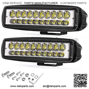 LED Light Bar, Wayup 2Pcs 80W 6 Inch LED Work Light Pods Spot Beam Off Road Driving Light Slim Dual Row Fog Light Waterproof for Trucks ATV UTV SUV Car Boat Golf Cart