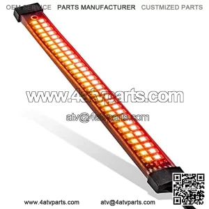 1pc 8" LED Motorcycle Turn Signal & Brake Tail Light Strip [IP68 Waterproof] [Dual Row] [RED Tail & Brake] [AMBER Sequential Turn Signals] Flexible Tail Light Strip for Motorcycle Trailer ATV