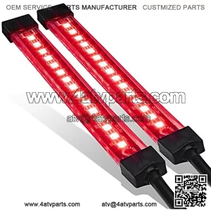 2pc 5" Red LED Motorcycle Turn Signal & Brake Tail Light Strip Kit [IP68 Waterproof] [Single Row] [50% Running Light] [100% Brake/Turn Signals] Flexible Tail Light Strip for Motorcycle Trailer ATV