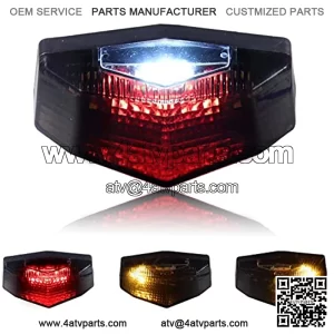 Universal Motorcycle LED Tail Lights, Integrated with Turn Signals ATV Brake Taillights for Honda, Dirt Bike, Street Racing, Harley, Scooter, Kawasaki, Yamaha