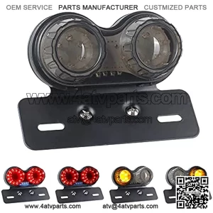 LED Motorcycle Tail Light Integrated Brake Turn Signals License Plate Lights Universal Rear Taillight Compatible with Honda Kawasaki Yamaha Suzuki Bobber Cruiser Chopper Cafe Racer