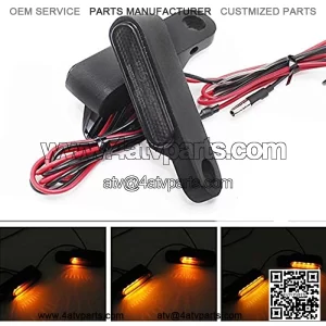 2PCS 12V Universal Motorcycle Mini Flowing LED Turn Signal Indicator Blinker Light Brake Clutch Lever Flasher For Harley Honda Suzuki Kawasaki Yamaha Cafe Racer Cruiser ATV Motocr (Black-2)