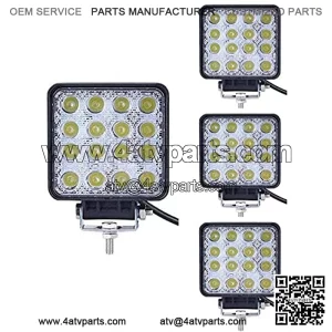 SeeSoon Barra de luz LED, 4 Piezas de 48W, Vainas de luz LED,Luces LED cuadradasLuces TodoterLuces LED aptas para Camiones Veh??culo TodoterATV SUV UTV 4WD Jeep Barco Tractor/Spot (4)