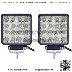 SeeSoon Barra de luz LED, 2 Piezas de 48W, Vainas de luz LED,Luces LED cuadradasLuces TodoterLuces LED aptas para Camiones Veh??culo TodoterATV SUV UTV 4WD Jeep Barco Tractor/Spot (2)