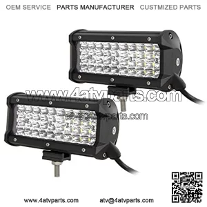 Barra de luz LED, 2 piezas de 7 pulgadas 120 W Quad Row Spot LED Offroad Driving Work Lights Fog Lamp Boat Lights para 4x4 4WD Truck ATV UTV SUV Veh??culos 12V 24V