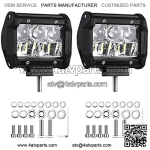 Barra de luz LED Luces 2 Piezas 4 Pulgada 72 W 12000 LM Combo de Inundaci??n Luces TodoterLuz de Trabajo LED Luces de Conducci??n para Camionetas ATV UTV 4x4 SUV 12-24V IP68 Impermeable