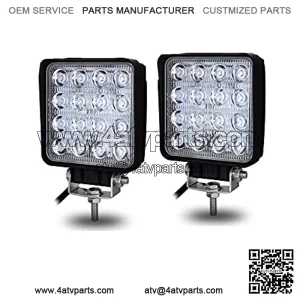 Luces de trabajo LED, 2 piezas de 4 pulgadas 48 W cuadrado inundaci??n barra de luz LED luz de conducci??n diurna IP67 resistente al agua para tractor Offroad JK 4x4 4WD Cami??n ATV UTV SUV 12V-24V