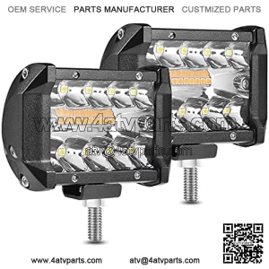 BEAMPLUS+ Barra de Luz LED 2 Piezas 3 Pulgada 60W 6000Lm Luces Combinadas Spot Flood Duallys LED TodoterLuces de Conducci??n para Camionetas ATV UTV 4x4 SUV 12-24V LED Light Bar IP68 Impermeable