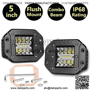 Moso LED - LED de montaje empotrado, 12.7 cm, 80 W de luz LED de conducci??n, combo de haz de luz puntual y amplio, luz antiniebla impermeable, luz de trabajo, para carretera, para camiones ATV UTV SUV