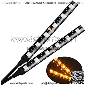 CZC AUTO Tira de luz ??mbar de 6 luces LED para placa de matr??cula de respaldo, 2 unidades de 12 V 6-5050-SMD, impermeable, flexible, barra de luz amarilla, universal para motocicleta, ATV, UTV, scoote