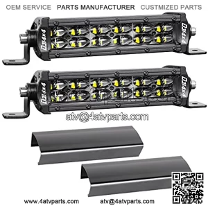CREE LED Pods, DJI 4 x 4 2 piezas LED barra de luz de inundaci??n luz de carretera luces antiniebla conducci??n ??nico panel negro para camiones Jeep SUV ATV UTV barco motocicleta, Super Slim 6" 96W