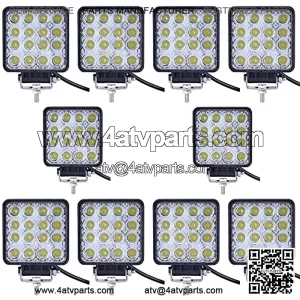 SeeSoon Barra de luz LED,10 Piezas de 48W, Vainas de luz LED,Luces LED cuadradasLuces TodoterLuces LED aptas para Camiones Veh??culo TodoterATV SUV UTV 4WD Jeep Barco Tractor/Spot (10)