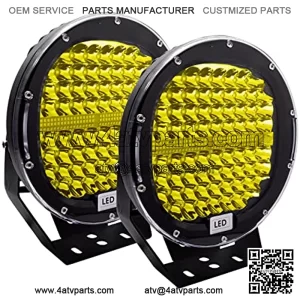 Barra de luz LED redonda de 17.8 cm, 2 unidades de 300 W 30000 lm, impermeable, luz de trabajo para todo ter, compatible con cami??n, todoter, tractor, barco, etc