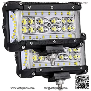 LED Pods, Moso LED 5 inch Dually Sided Side Shooter Quad Row LED Fog Lights LED Spot Flood Combo Light Bar Waterproof Off Road Light LED Work Light for Truck UTV ATVs SUV Boat, 3 Years Warranty