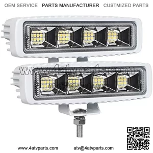 Exzeit Waterproof Led Boat Lights, 2 pc 72W Deck/Dock Marine Lights 4000LMS 120??Flood Light, 6.3inch, 12/24 V Led Light Bar