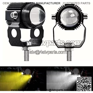 Motorcycle LED Driving Lights Work Light Spotlight Fog Light Daytime Running Lights Dual Color 6000K White High Beam 3000K Yellow Low Beam for ATV, SUV, Jeep,Boat, Trucks, Golf Cart Pack of 2