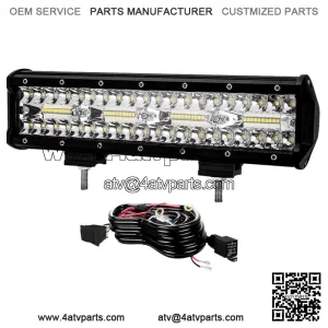 12" 240W Upper Bumper Led Light Bar+Wiring Kit for Club Car EZGO Golf Cart 13"