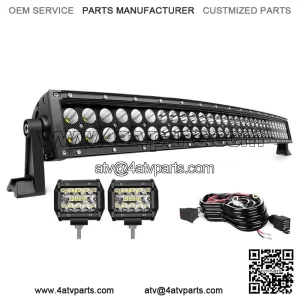 30"/32inch Dual Row Led Light Bar 4"Pods+Wiring Kit For EZGO TXT Club Golf Cart