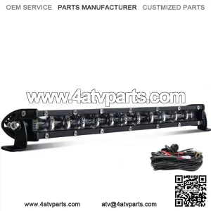 14" inch Single Row Bumper Led Light Bar + Wiring Kit For Club Car Golf Cart