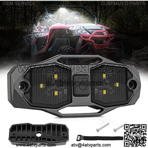 UTV Dome Light, Universal LED Roll Bar Dome Light UTV Interior Light Utility Roll Bar Mount Dome Light Roll Cage Light Courtesy Light for UTV ATV RZR Polaris Ranger Off-Road Truck - White