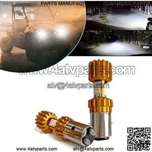 Hisun LED Headlight Bulb Lamp Hi/Lo Beam for UTV ATV 400 500 700 800, MSU500, Coleman UTV, Axis 500 700??BA20D LED Light Bulb Fit Both AC and DC)