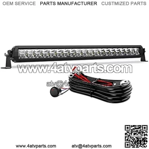 LED Light Bar 20 inch, 4WDKING Screwless 100W IP69K Waterproof Off-Road Combo LED Work Light with DT Wiring Harness Super Bright Truck Driving Fog Lamp Fit for Ford F150 Polaris RZR Jeep Wrangler