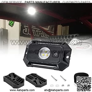 LED UTV Dome Light, ANGU-OFFROAD Universal Roll Bar Mount LED Interior Light Utility Roll Cage Reading Light Map Light UTV Dome Light for Trucks ATV Polaris RZR Can Am Boat Off-Road Car - White