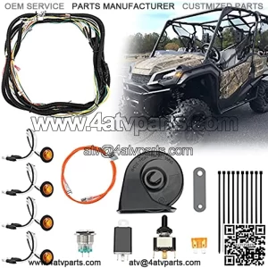 UTV/ATV Turn Signal Kit, Universal Street Legal With Toggle Switch and Horn Kit Amber LED Easy Installation Compatible With Pioneer, RZR, Can-Am, Kawasaki