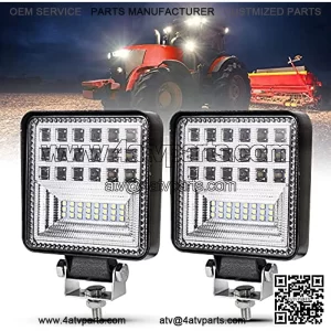 4 Inch LED Light Pods,2 Pcs Square Tractor Work Lights Spot Flood Driving Small Light Bar for Truck Equipment Vehicle Pickup UTV ATV Golf Cart