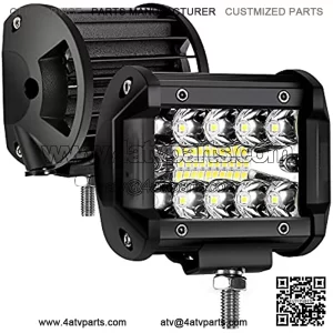 4 Inch LED Pod Lights, Spot Flood Driving Light 120W 12800 Lumens Off Road Lights Combo, Super Bright IP68 Waterproof Pod Light Bar Work Light for Jeep Truck ATV UTV Golf Cart Boat, Pack of 2