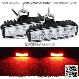 LED Red Driving Lights Bar 2Pcs 30W 6Inch Waterproof Driving Fog Lights Work Auxiliary Lights Red Hunting Fishing Lights Fit for Fish Pig Deer Hog Predator Truck Trator ATV Golf Cart Boat