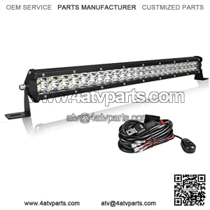 20 inch 144W 8400LM Dual Row Slim LED Light Bar Spot Beam LED Golf Cart Work Light Bar IP67 Waterproof Fog Light bar + Wiring Harness for RZR Boat ATV UTV Trucks SUV Tractor,DC 12V 24V