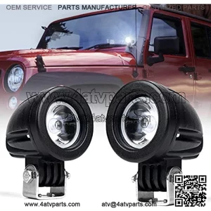 2PCS LED Driving Light, 2 Inch 10W Round Spotlight Off Road Driving Super Bright Offroad Lights Spot Light Waterproof Fog Lights for Motorcycle Vehicles Pickup Truck UTV ATV