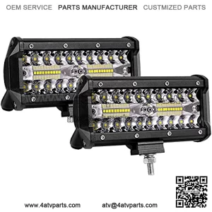 6 Inch LED Pod Lights, SWATOW INDUSTRIES 2PCS 240W Spot Flood Combo Light Bar Triple Row LED Driving Light Off Road Fog Lights LED Work Light for Truck Tractor SUV ATV UTV Boat